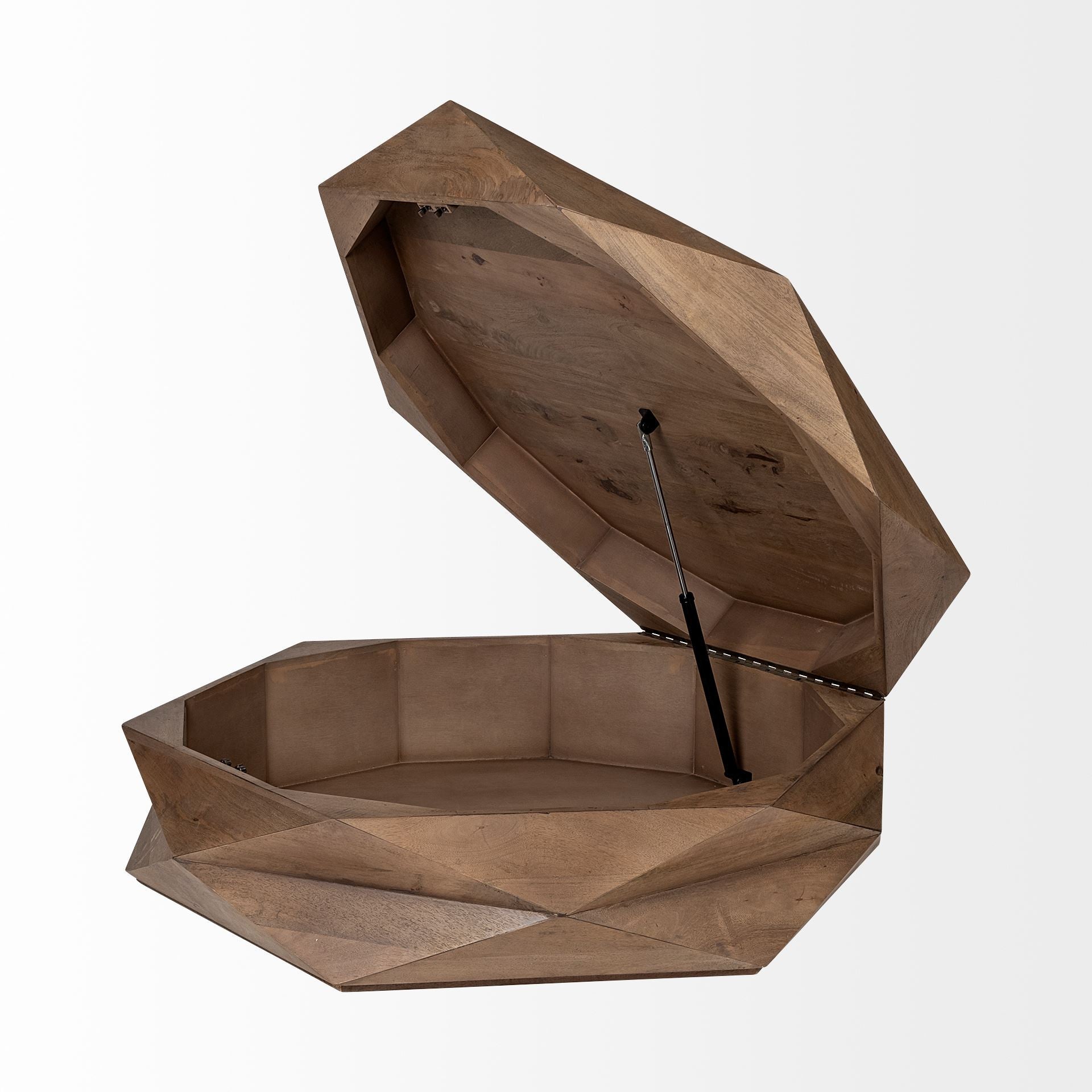 48" Brown Wood Hexagon Coffee Table HomeRoots