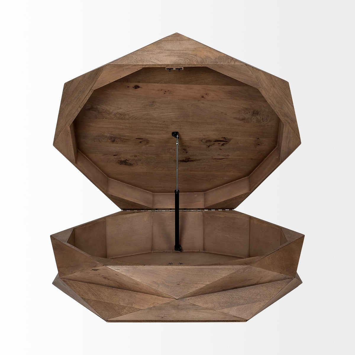 48" Brown Wood Hexagon Coffee Table — view 4