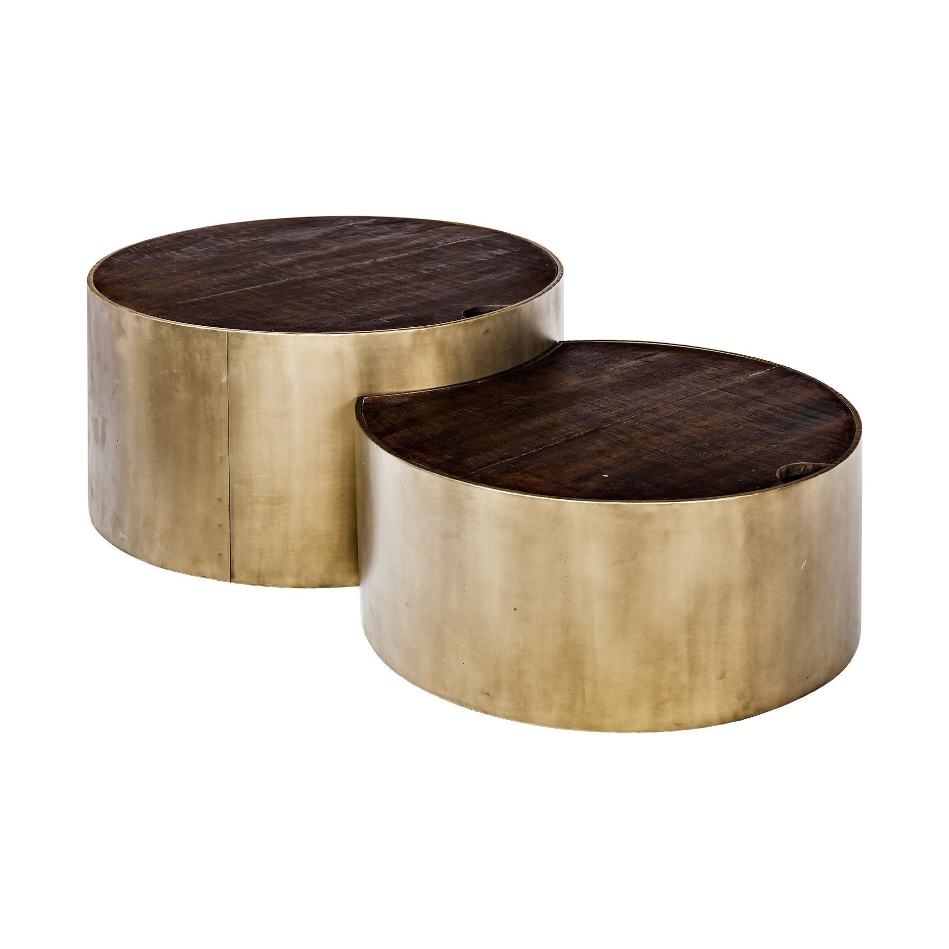 Brown Wood Round Nested Coffee Tables HomeRoots