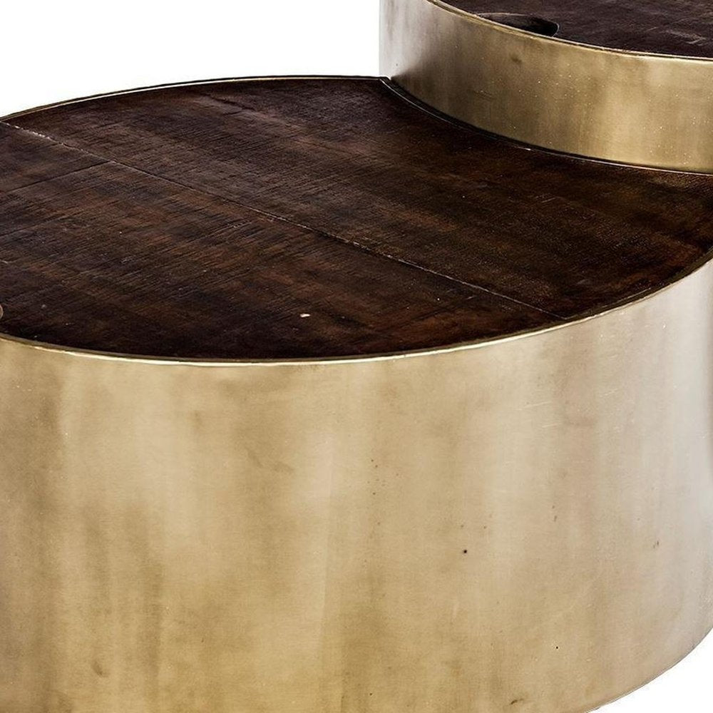 Brown Wood Round Nested Coffee Tables HomeRoots