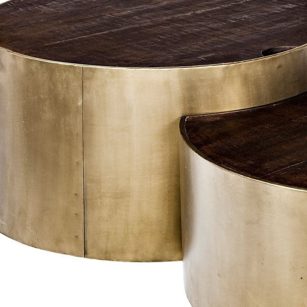 Brown Wood Round Nested Coffee Tables HomeRoots