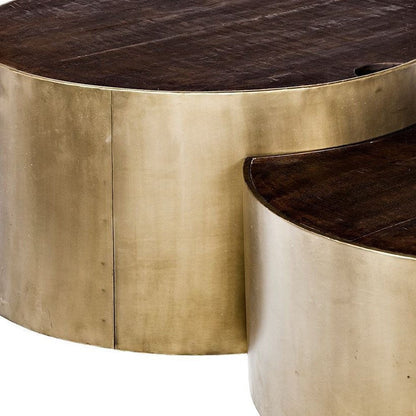 Brown Wood Round Nested Coffee Tables HomeRoots