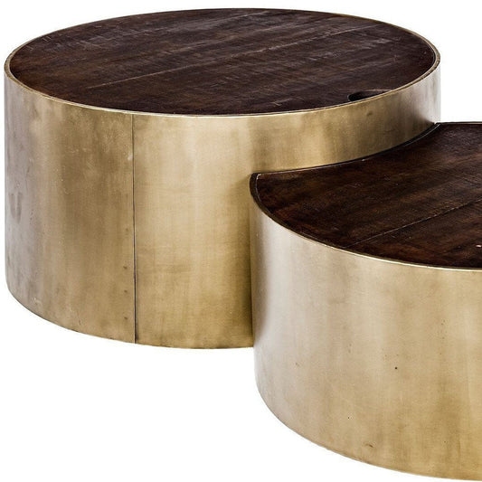 Brown Wood Round Nested Coffee Tables HomeRoots