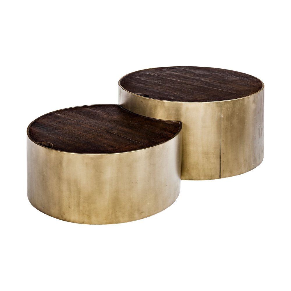 Brown Wood Round Nested Coffee Tables HomeRoots