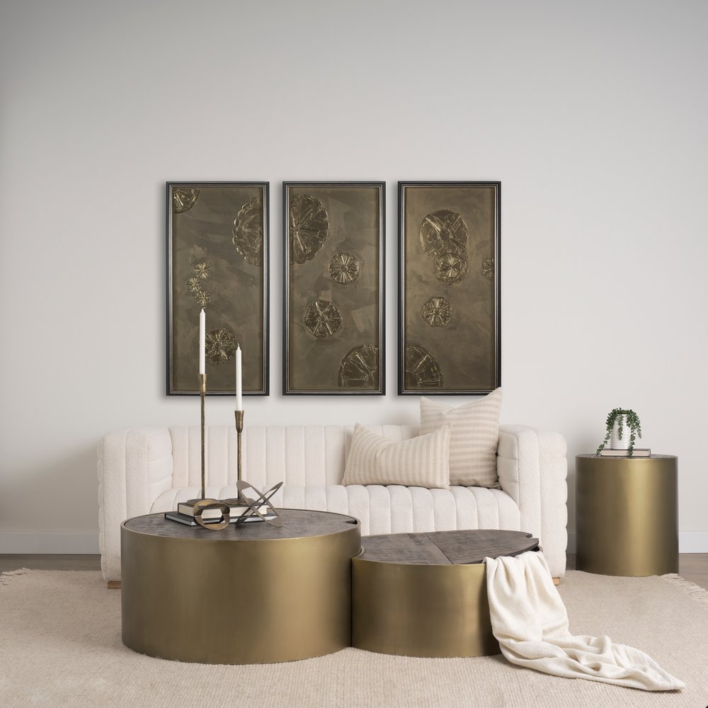 Brown Wood Round Nested Coffee Tables HomeRoots
