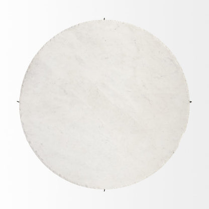 49" Round White Marble Top Gold And Metal Base Coffee Table HomeRoots