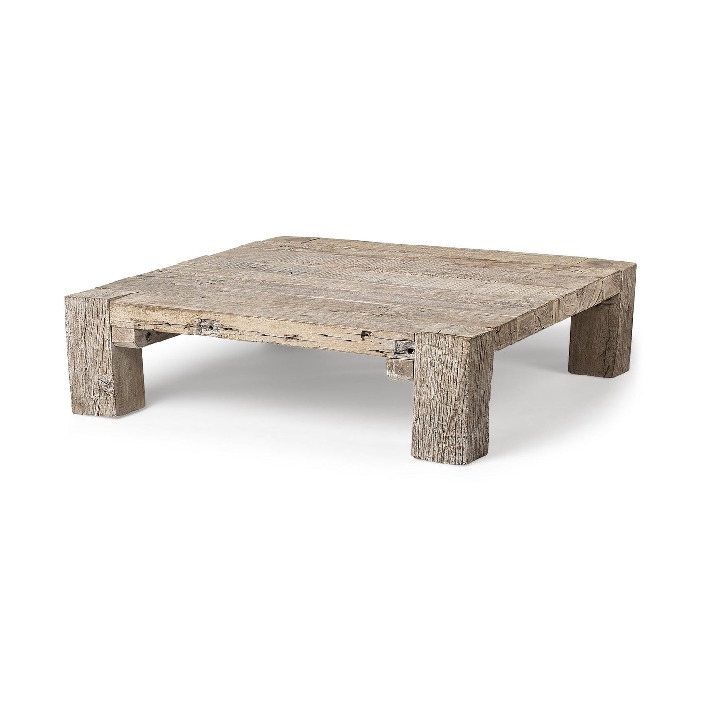 48" Natural Wood Distressed Coffee Table HomeRoots