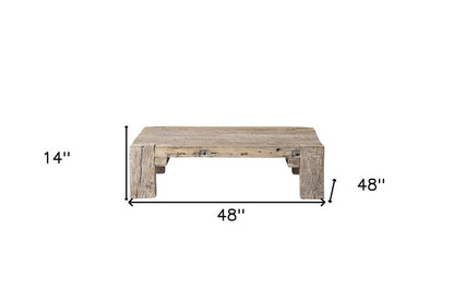 48" Natural Wood Distressed Coffee Table HomeRoots