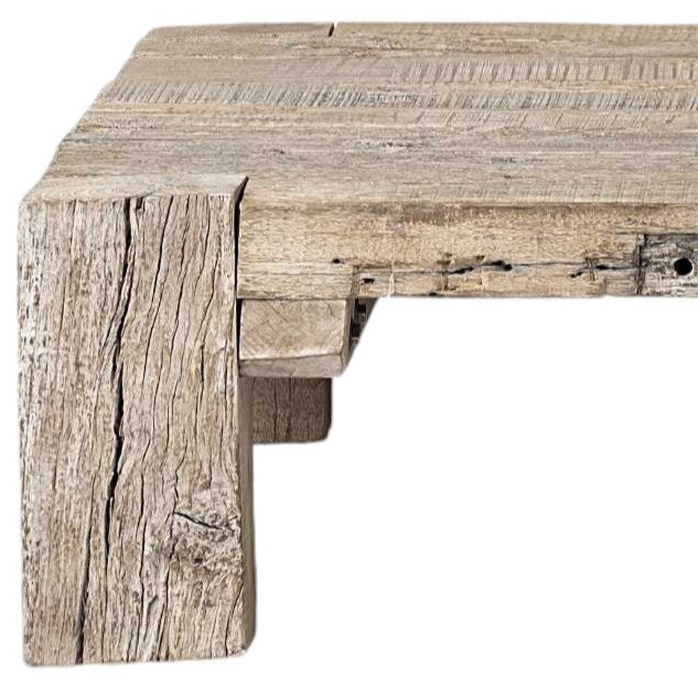 48" Natural Wood Distressed Coffee Table HomeRoots