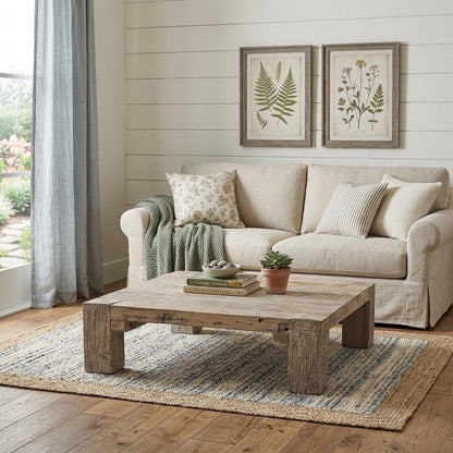 48" Natural Wood Distressed Coffee Table HomeRoots