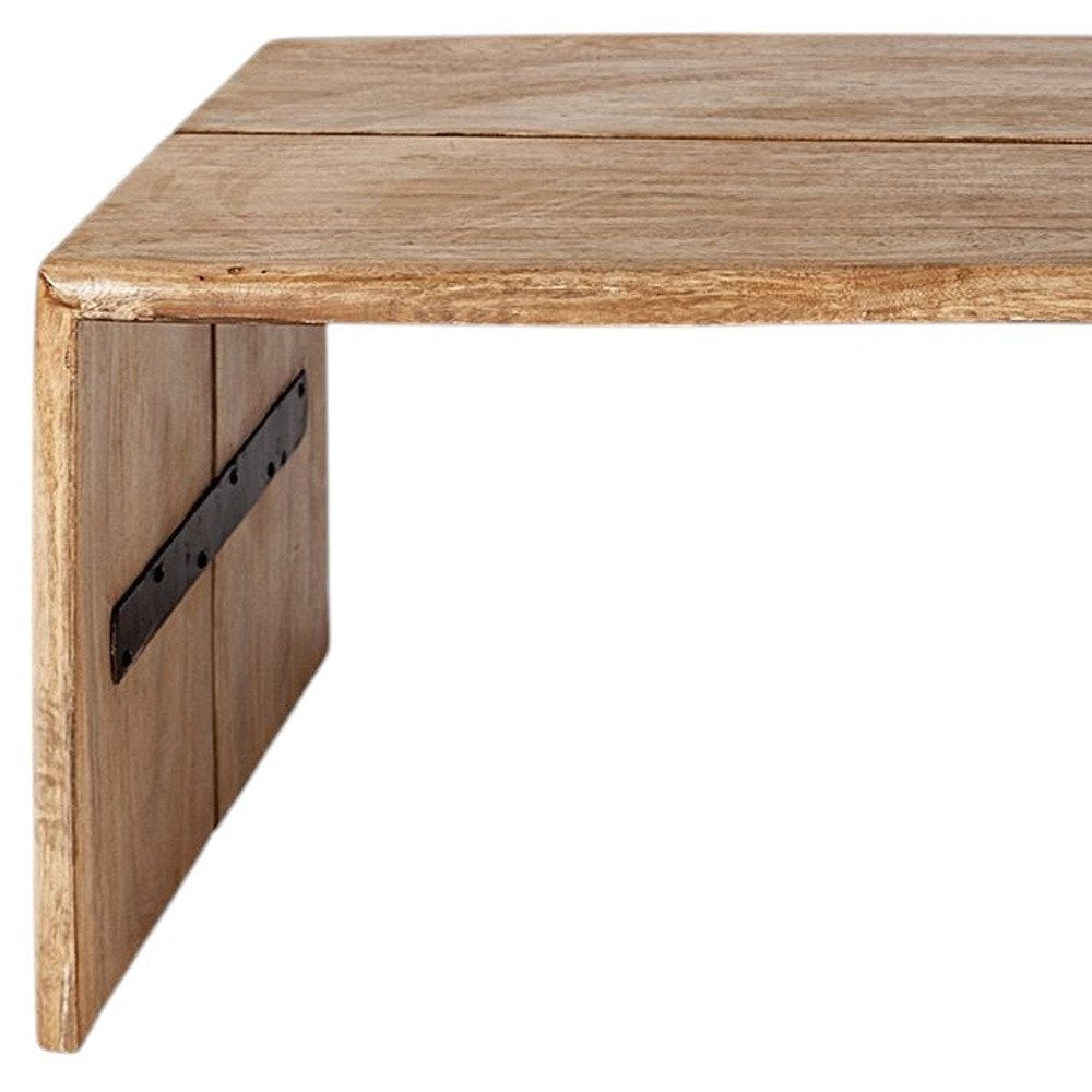 48" Brown Solid Wood Coffee Table HomeRoots