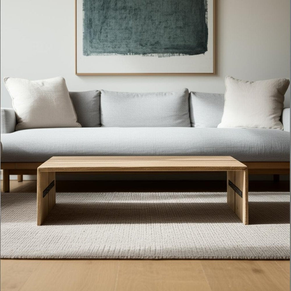 48" Brown Solid Wood Coffee Table HomeRoots