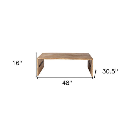 48" Brown Solid Wood Coffee Table HomeRoots