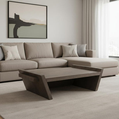 59" Brown Wood Coffee Table HomeRoots