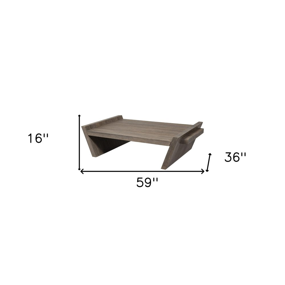 59" Brown Wood Coffee Table HomeRoots