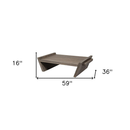 59" Brown Wood Coffee Table HomeRoots