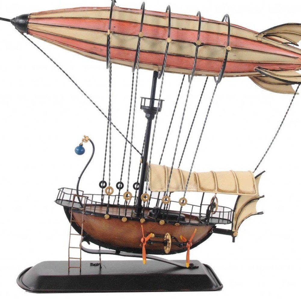 12" Pink And Orange Metal Hand Painted Model Airplane Tabletop Sculpture HomeRoots