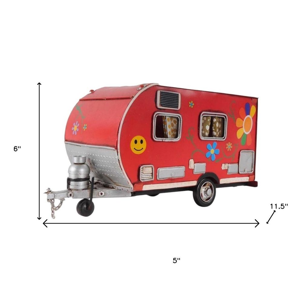 Red Camper Trailer Model Tissue Holder — view 6