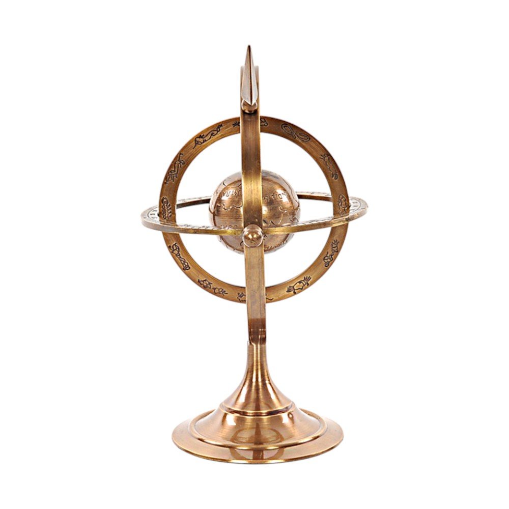 8" Bronze Metal Armillary Sphere Tabletop Sculpture HomeRoots