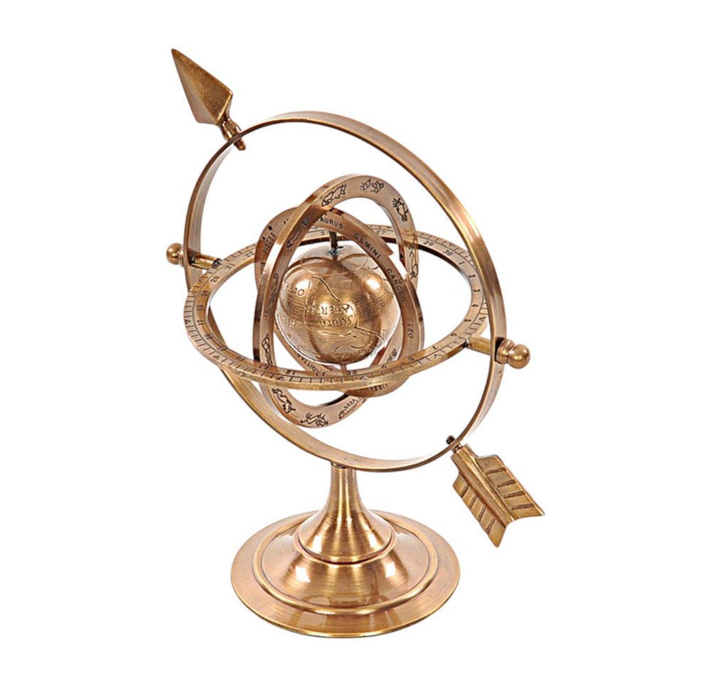 8" Bronze Metal Armillary Sphere Tabletop Sculpture HomeRoots