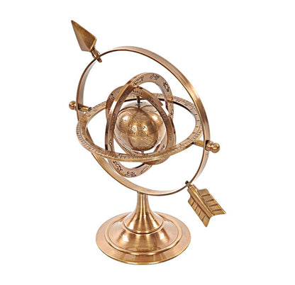 8" Bronze Metal Armillary Sphere Tabletop Sculpture HomeRoots
