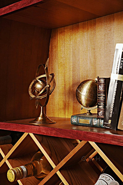 8" Bronze Metal Armillary Sphere Tabletop Sculpture HomeRoots