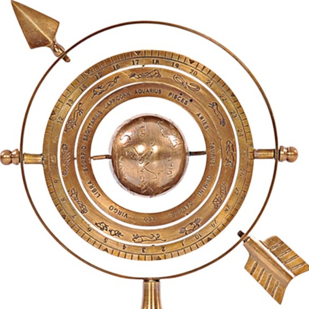 8" Bronze Metal Armillary Sphere Tabletop Sculpture HomeRoots