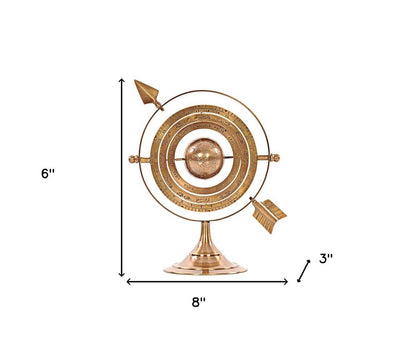 8" Bronze Metal Armillary Sphere Tabletop Sculpture HomeRoots