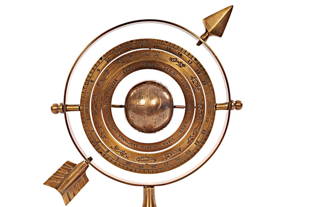 8" Bronze Metal Armillary Sphere Tabletop Sculpture HomeRoots