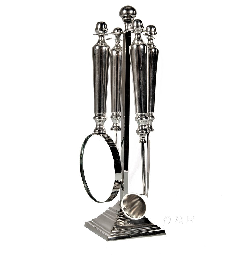Magnifying Glass Letter Opener Bottle Opener And Candle Snuffer Set HomeRoots
