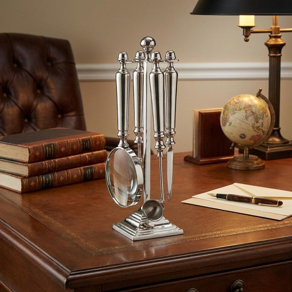 Magnifying Glass Letter Opener Bottle Opener And Candle Snuffer Set — view 5