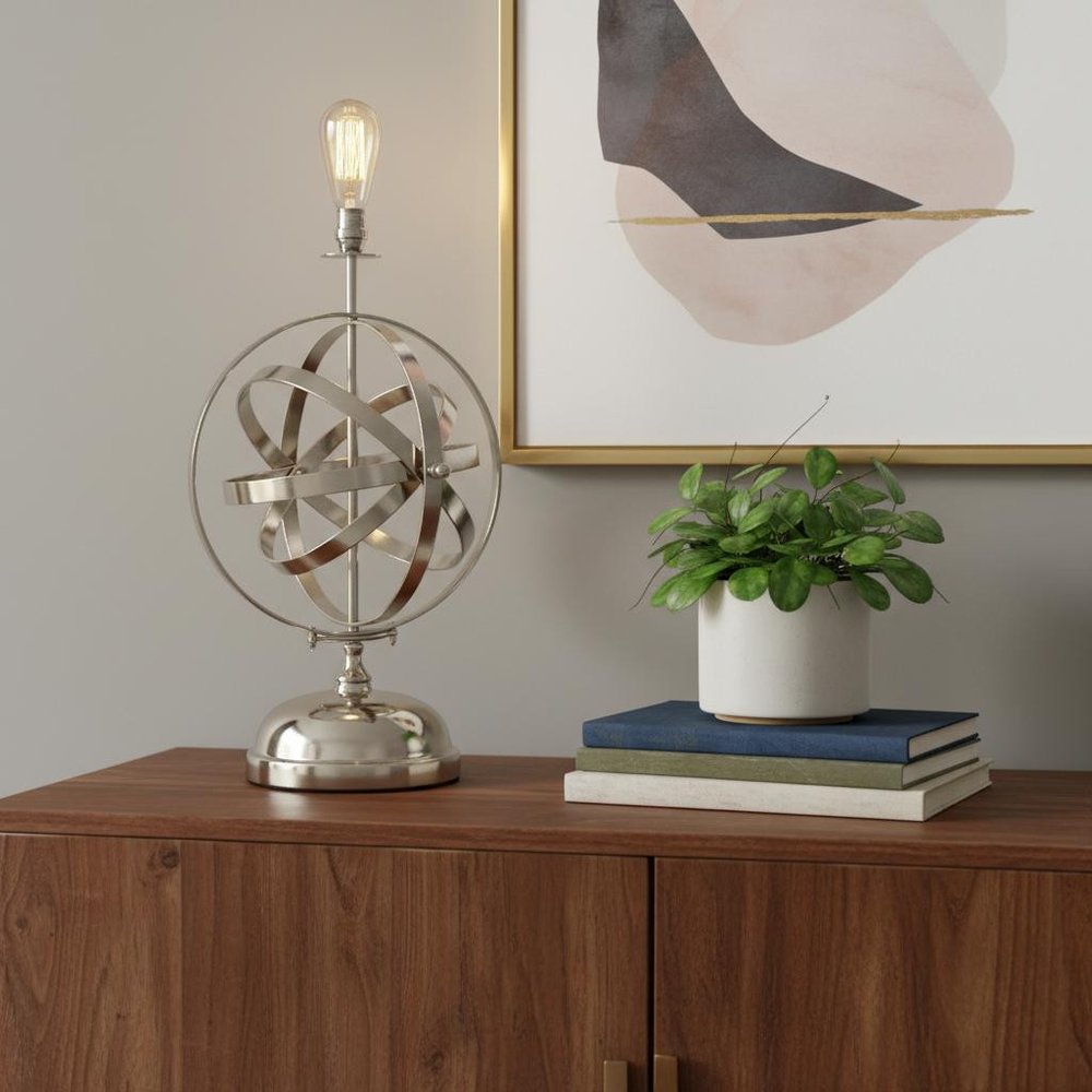 17" Bronze Metal Standard Table Lamp HomeRoots