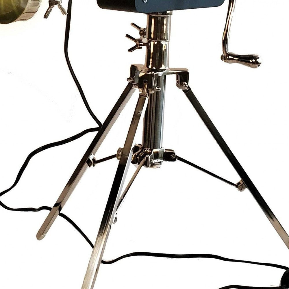 36" Black And Silver Tripod Floor Lamp With Metal Novelty Shade HomeRoots