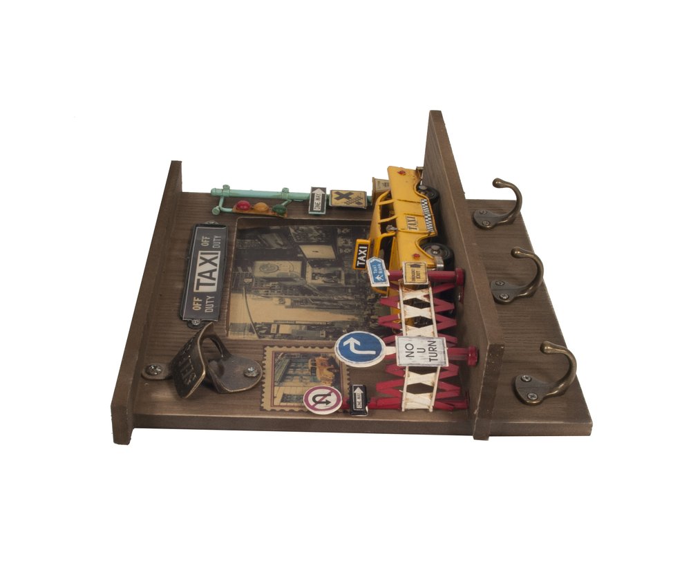 Shadow Box With 3 Metal Keychain Hooks HomeRoots