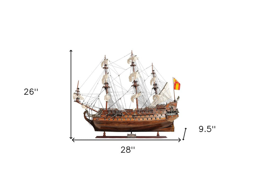 Sailboat Model With Chrome And Brass Fittings — view 5