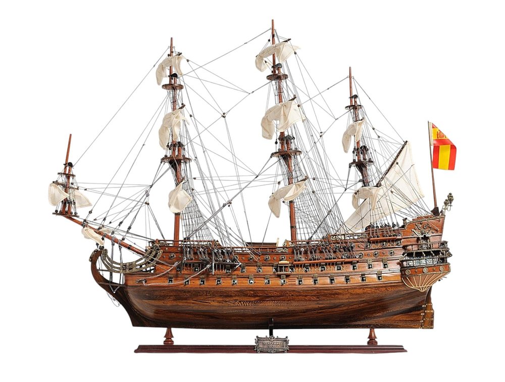 Sailboat Model With Chrome And Brass Fittings — view 2