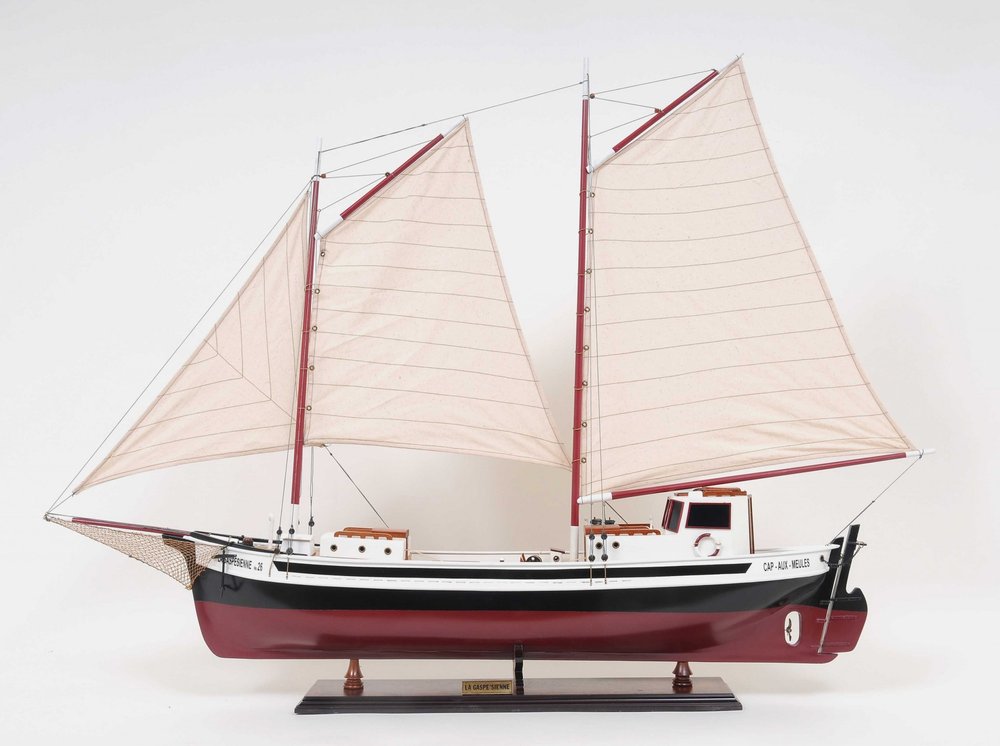 31" Black and White Solid Wood Hand Painted Model Boat Tabletop Sculpture HomeRoots