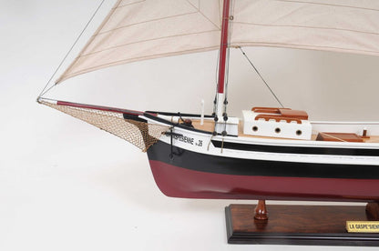 31" Black and White Solid Wood Hand Painted Model Boat Tabletop Sculpture HomeRoots