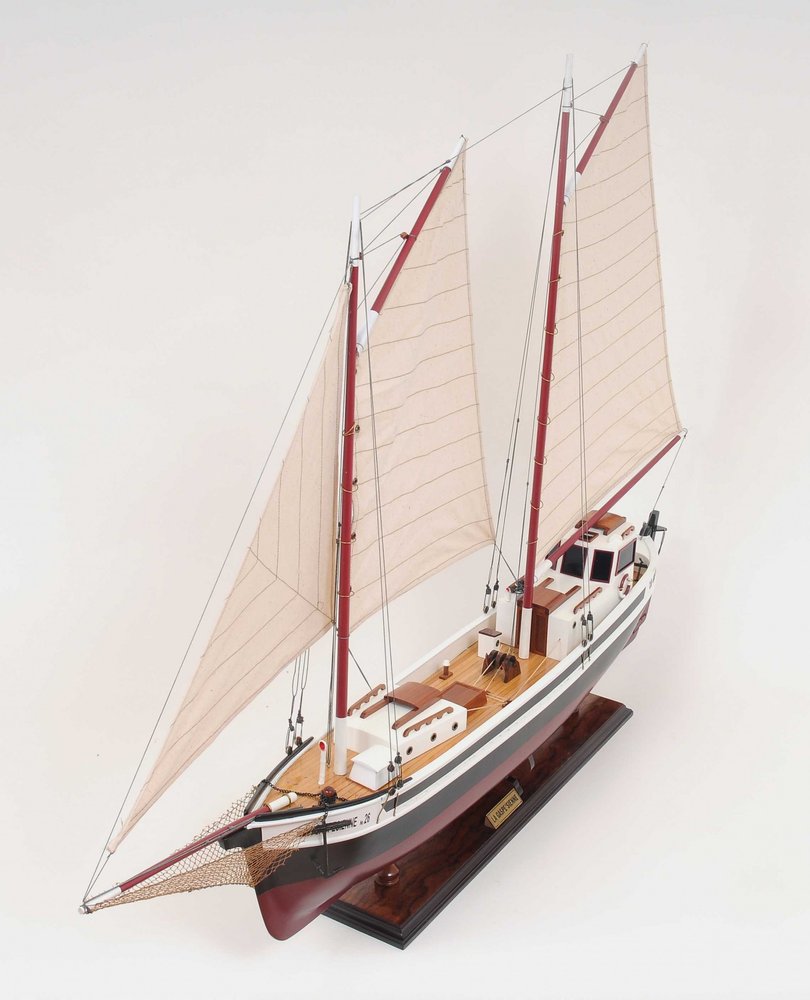 31" Black and White Solid Wood Hand Painted Model Boat Tabletop Sculpture HomeRoots