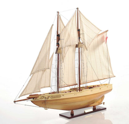 24" Brown Solid Wood Hand Painted Model Boat HomeRoots