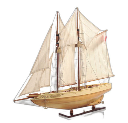24" Brown Solid Wood Hand Painted Model Boat HomeRoots