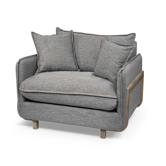 42" Gray Linen Arm Chair - FurniFindUSA