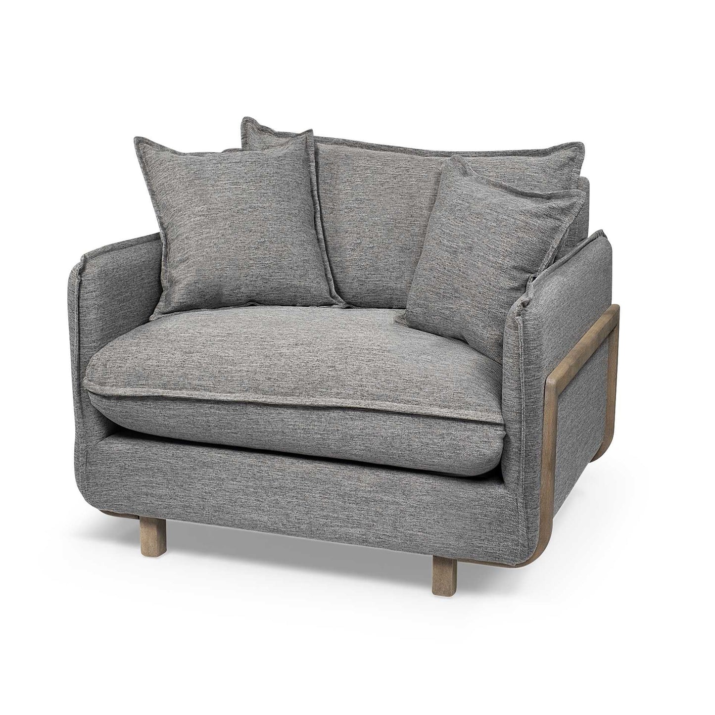 42" Gray Linen Arm Chair HomeRoots