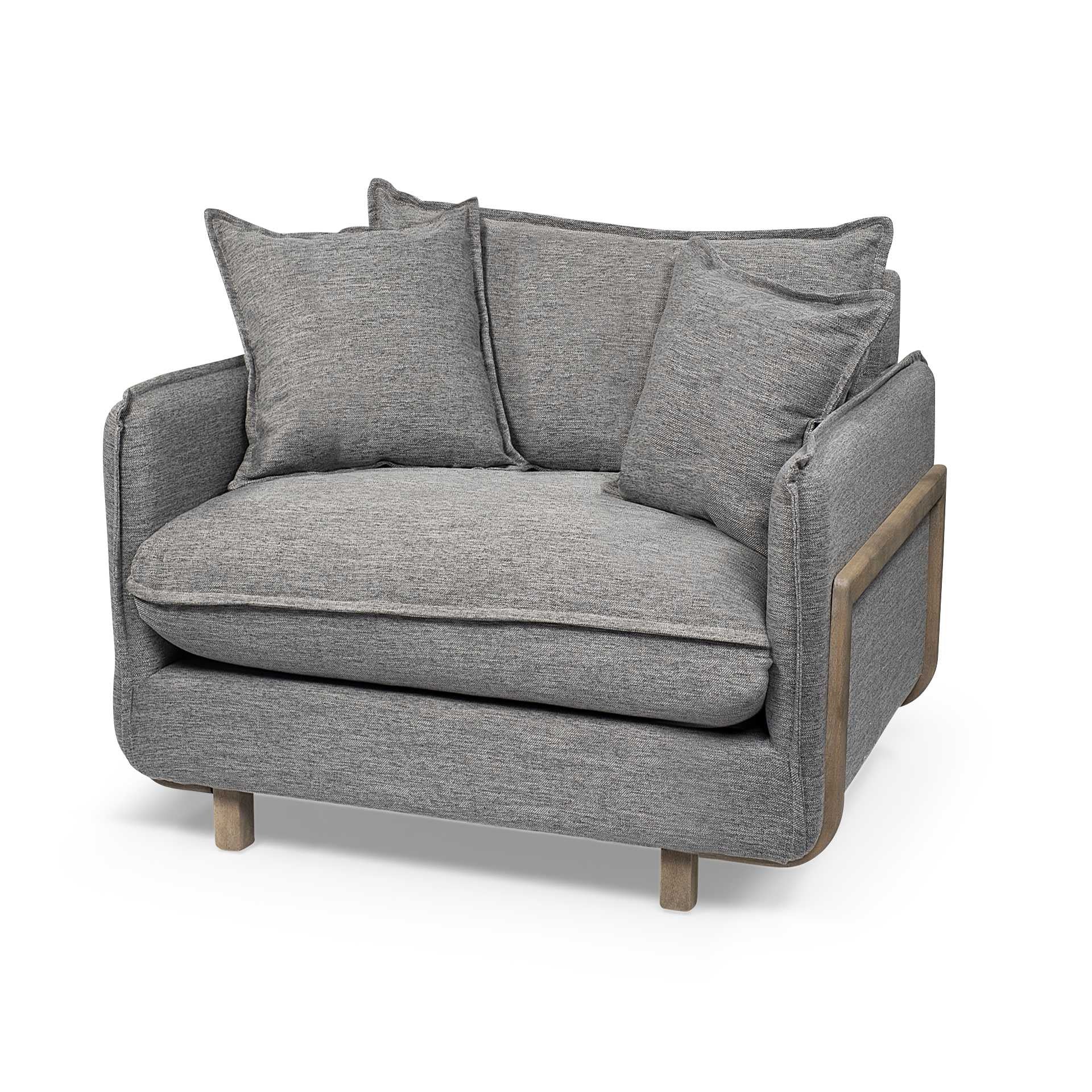 42" Gray Linen Arm Chair HomeRoots