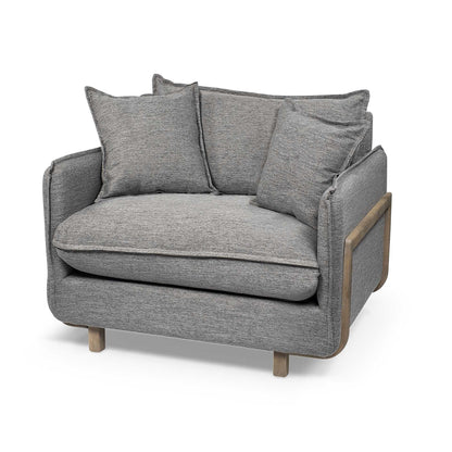 42" Gray Linen Arm Chair HomeRoots