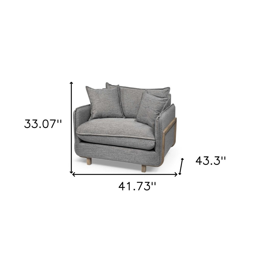 42" Gray Linen Arm Chair HomeRoots