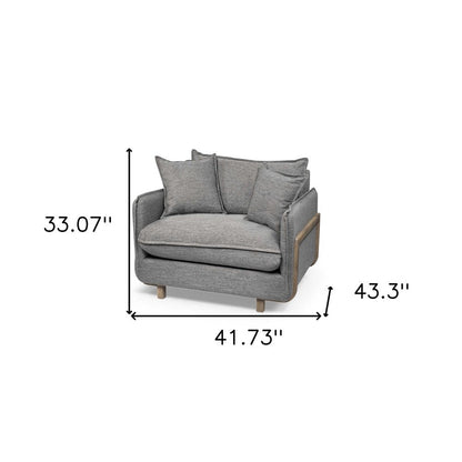 42" Gray Linen Arm Chair HomeRoots