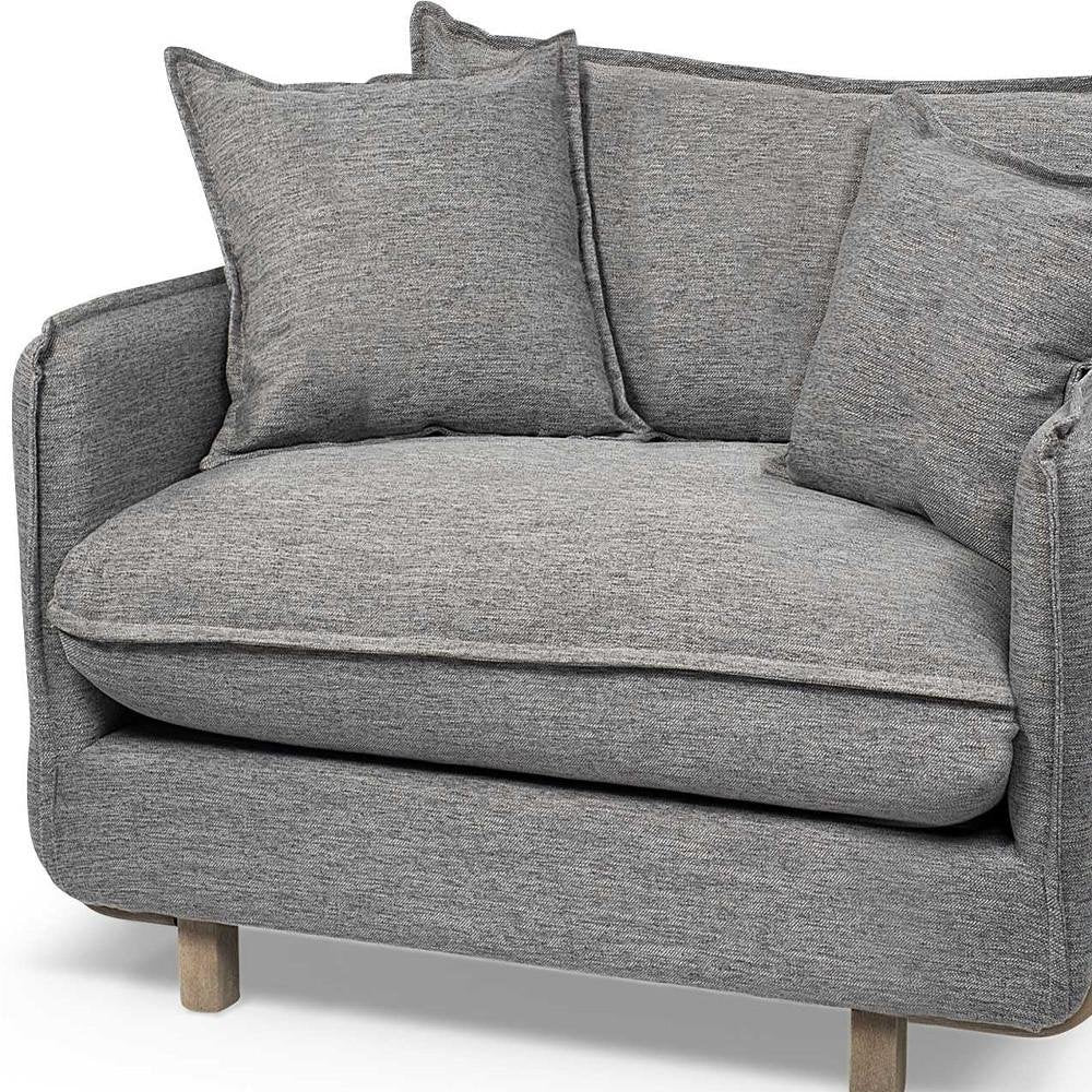 42" Gray Linen Arm Chair HomeRoots