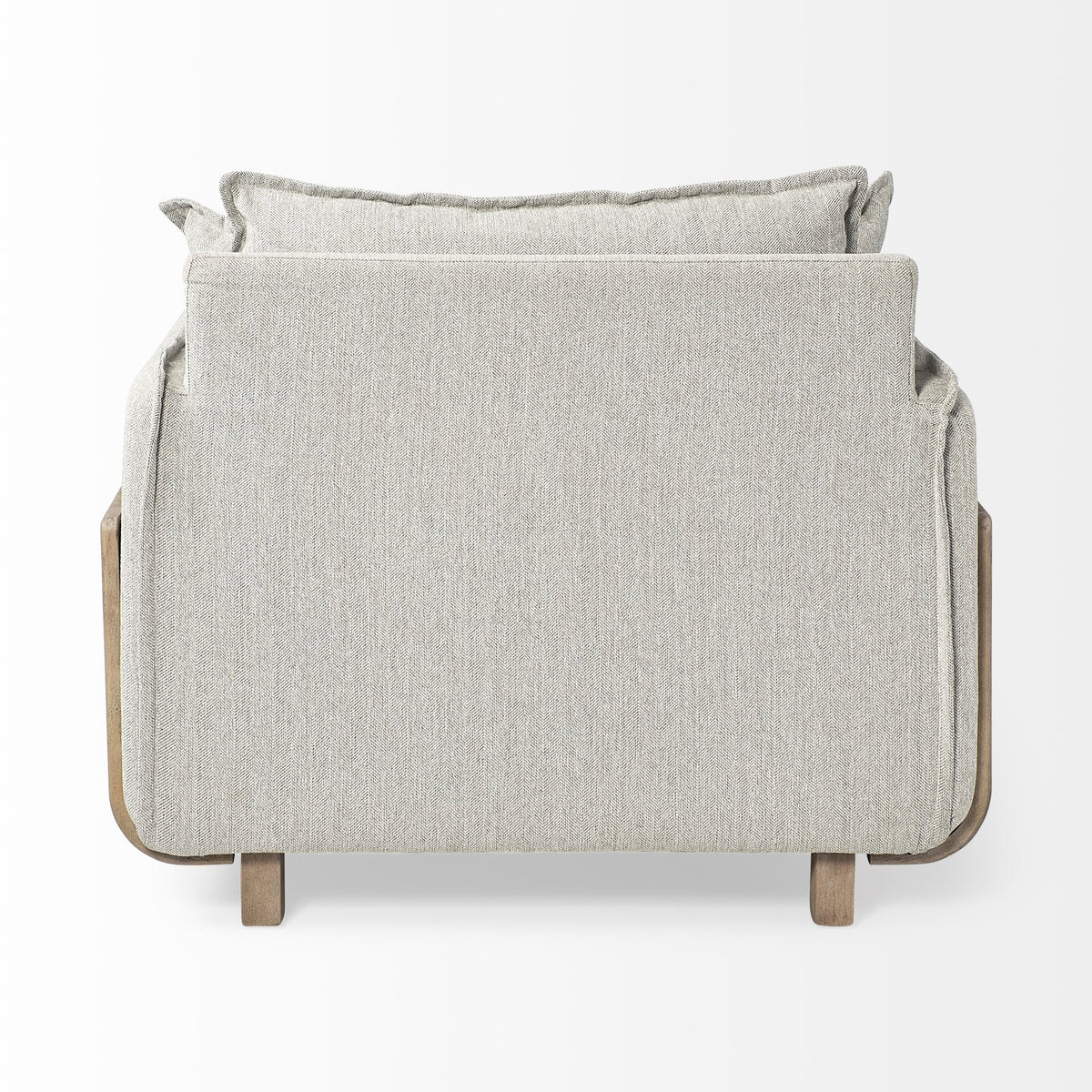 42" Gray and Brown Fabric Club Chair — view 4