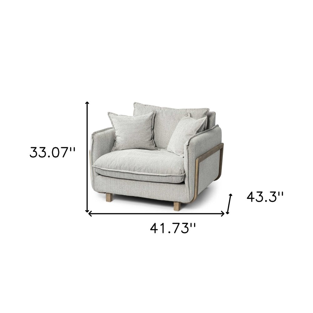 42" Gray and Brown Fabric Club Chair HomeRoots